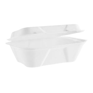 7 X 5 INCH BAGASSE CLAMSHELL LUNCH BOX