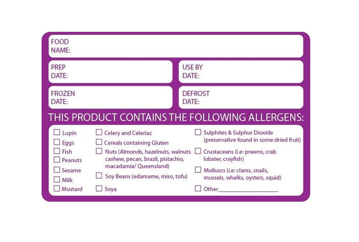 ALLERGEN WARNING LABELS