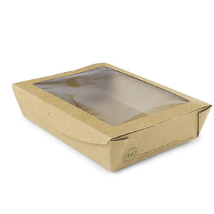 COMPOSTABLE KRAFT SALAD BOX